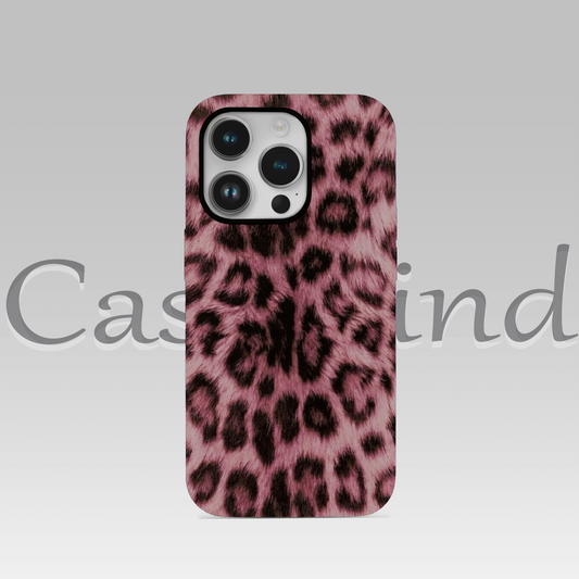 Pembe Leopar Desenli Estetik Telefon Kılıfı