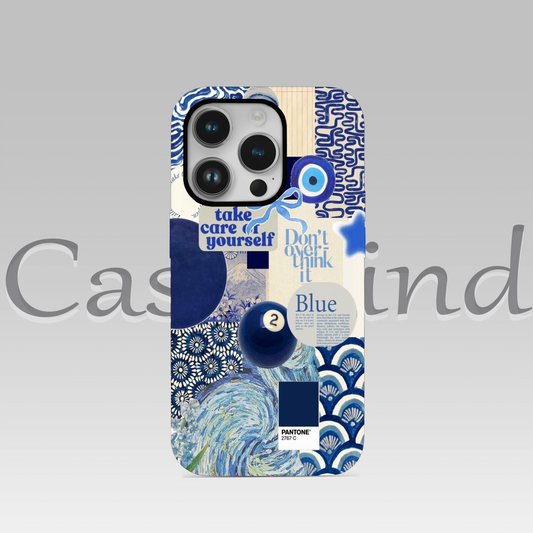 Mavi Nazar & “Take Care of Yourself” Kolaj Tasarım Telefon Kılıfı