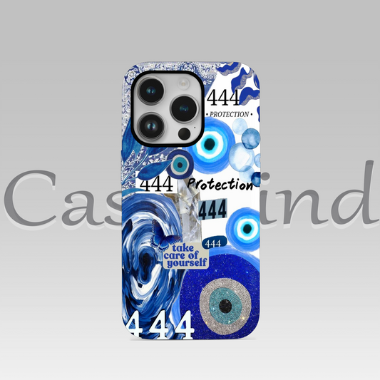 Nazar Boncuğu & 444 Koruma Temalı Silikon Telefon Kılıfı