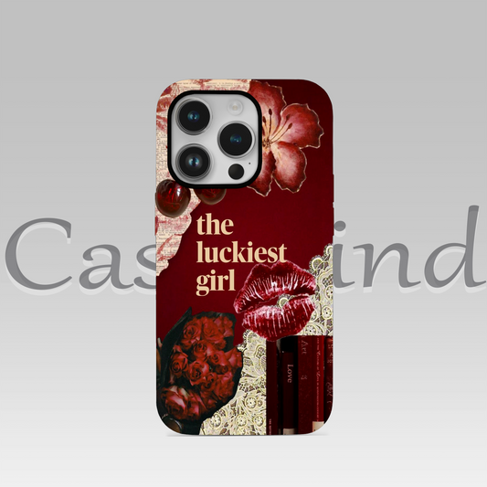 The Luckiest Girl Kırmızı Vintage Telefon Kılıfı